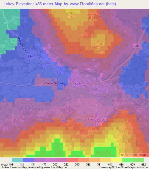 Lokev,Slovenia Elevation Map