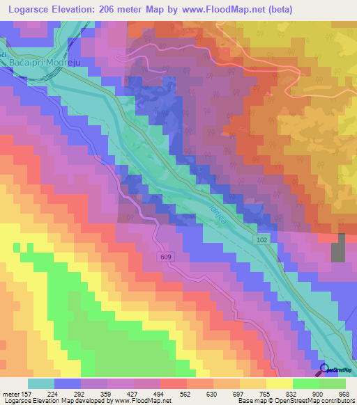 Logarsce,Slovenia Elevation Map