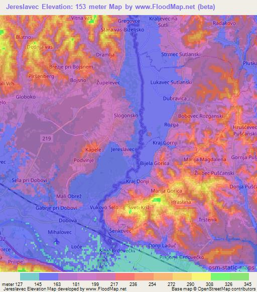 Jereslavec,Slovenia Elevation Map