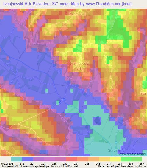 Ivanjsevski Vrh,Slovenia Elevation Map