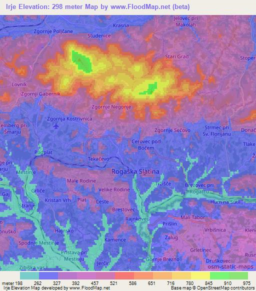 Irje,Slovenia Elevation Map