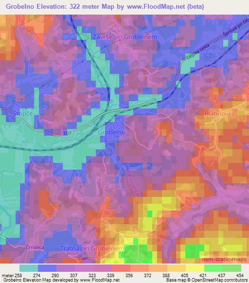 Grobelno,Slovenia Elevation Map