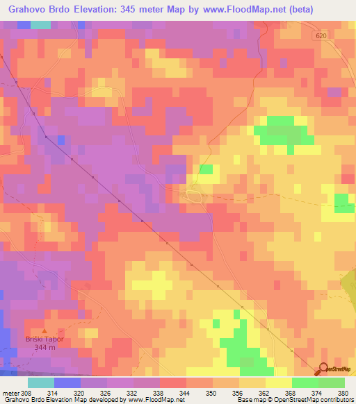 Grahovo Brdo,Slovenia Elevation Map