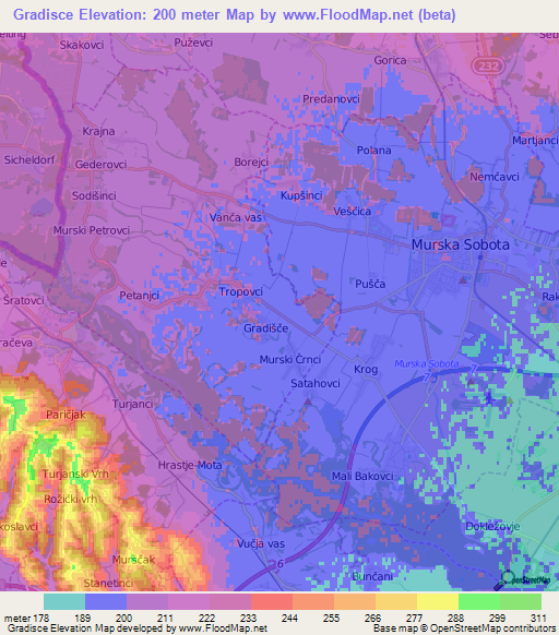 Gradisce,Slovenia Elevation Map