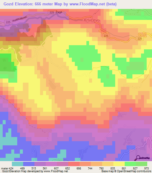 Gozd,Slovenia Elevation Map