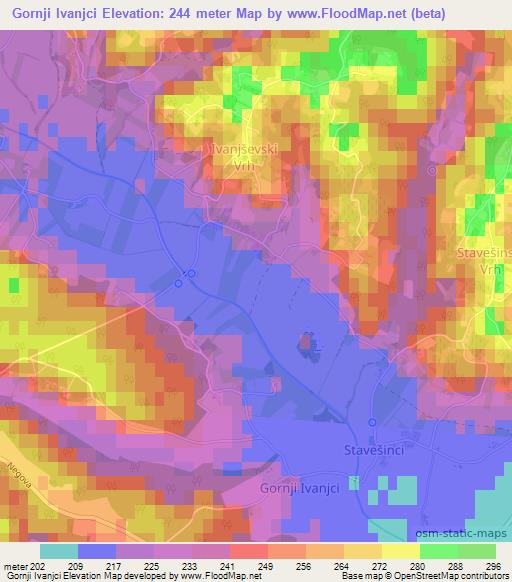 Gornji Ivanjci,Slovenia Elevation Map