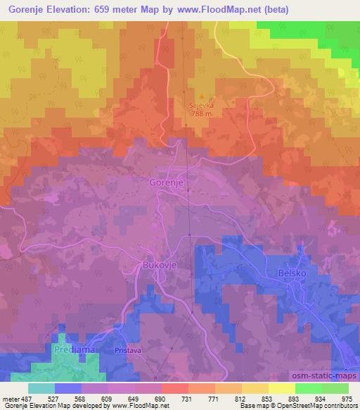 Gorenje,Slovenia Elevation Map