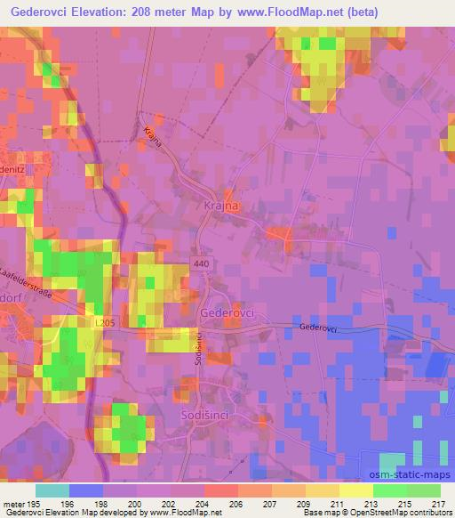 Gederovci,Slovenia Elevation Map