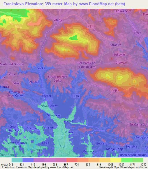 Frankolovo,Slovenia Elevation Map