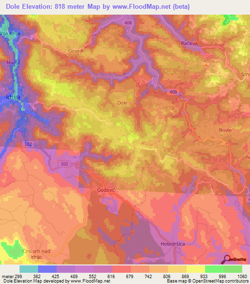 Dole,Slovenia Elevation Map