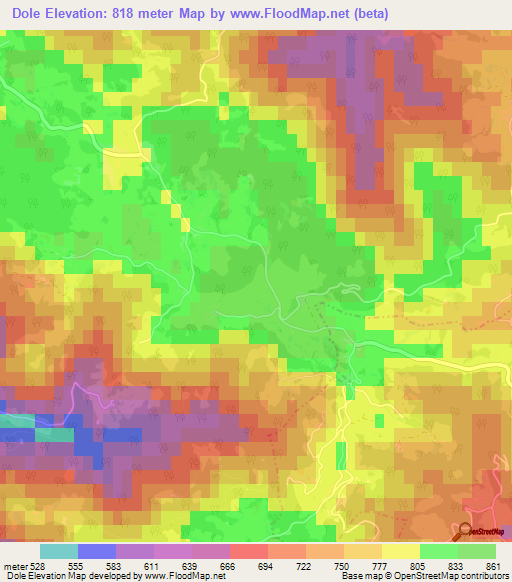 Dole,Slovenia Elevation Map