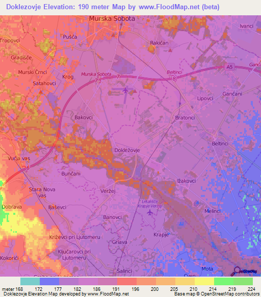 Doklezovje,Slovenia Elevation Map