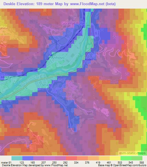 Deskle,Slovenia Elevation Map