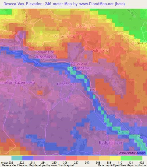 Deseca Vas,Slovenia Elevation Map