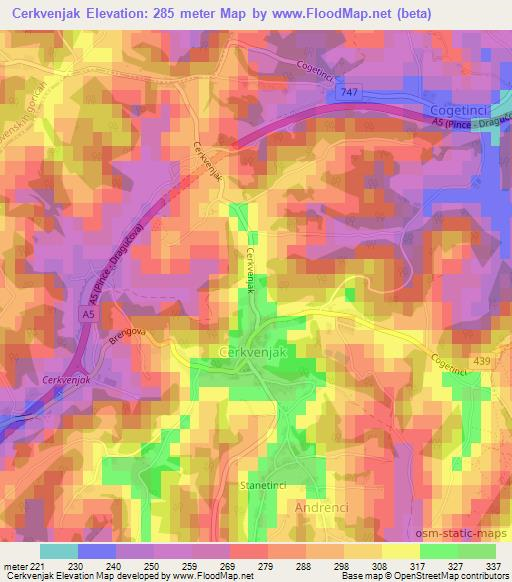 Cerkvenjak,Slovenia Elevation Map