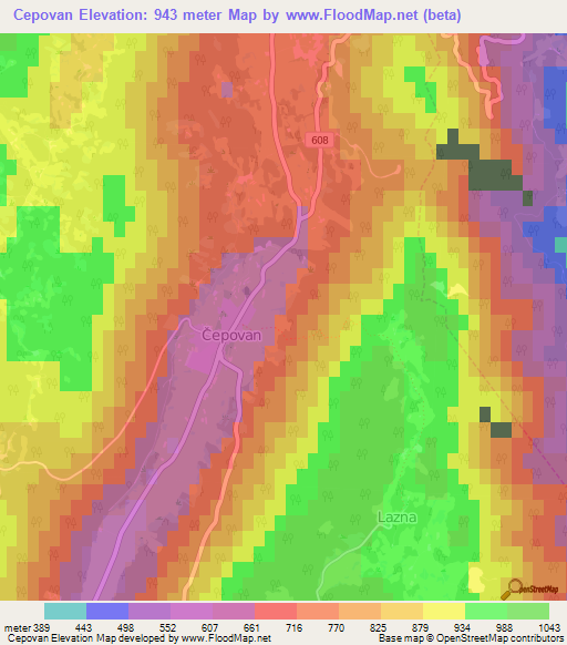 Cepovan,Slovenia Elevation Map