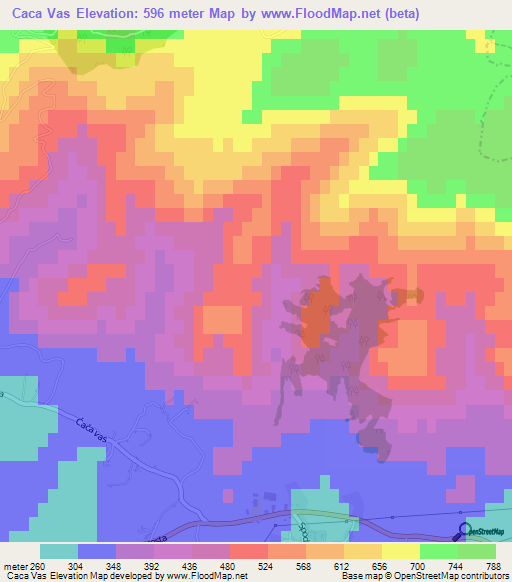 Caca Vas,Slovenia Elevation Map