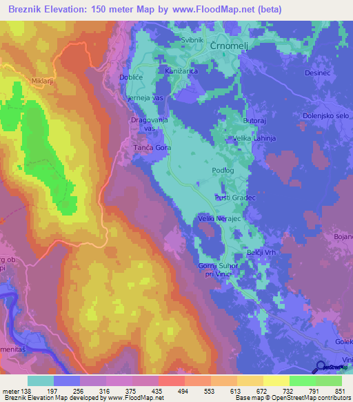 Breznik,Slovenia Elevation Map