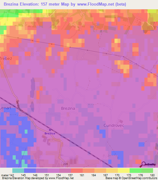 Brezina,Slovenia Elevation Map