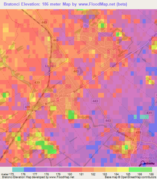 Bratonci,Slovenia Elevation Map