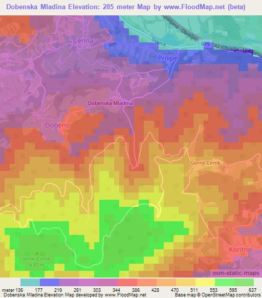 Dobenska Mladina,Slovenia Elevation Map