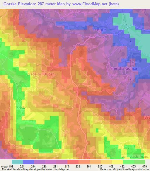 Gorska,Slovenia Elevation Map