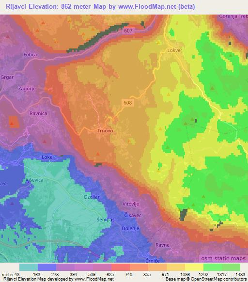 Rijavci,Slovenia Elevation Map