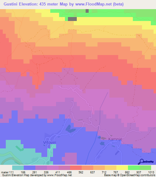 Gustini,Slovenia Elevation Map