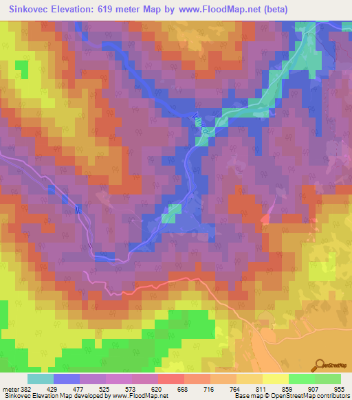 Sinkovec,Slovenia Elevation Map