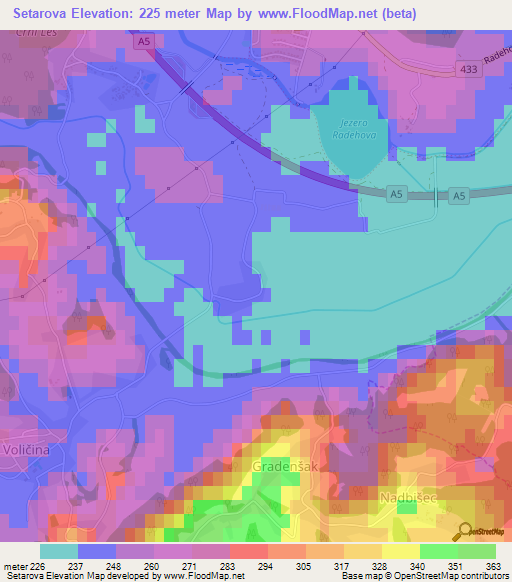 Setarova,Slovenia Elevation Map