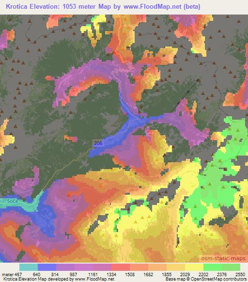 Krotica,Slovenia Elevation Map