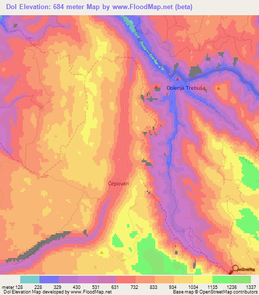 Dol,Slovenia Elevation Map