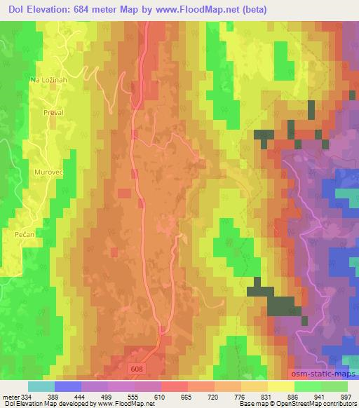 Dol,Slovenia Elevation Map