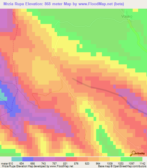 Mrzia Rupa,Slovenia Elevation Map