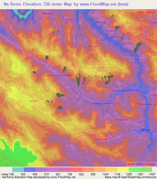 Na Rovtu,Slovenia Elevation Map