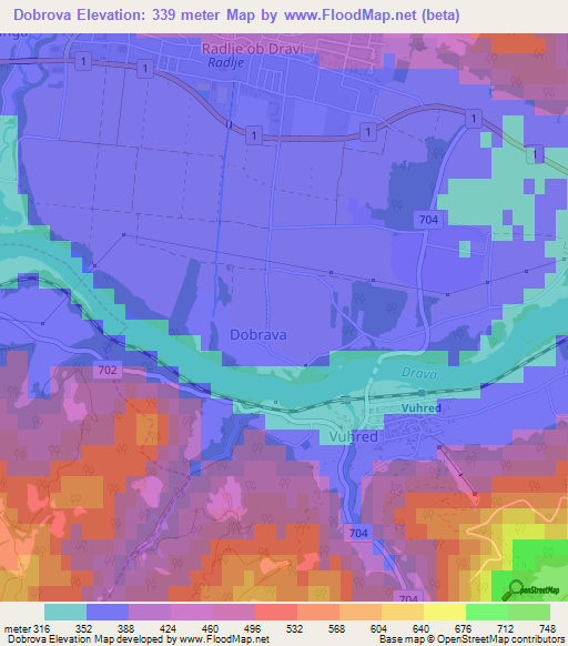 Dobrova,Slovenia Elevation Map