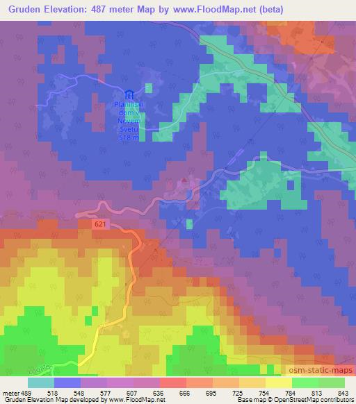 Gruden,Slovenia Elevation Map