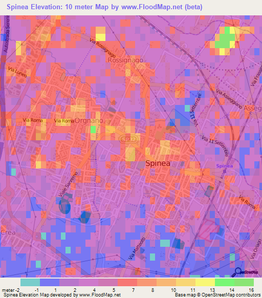 Spinea,Italy Elevation Map