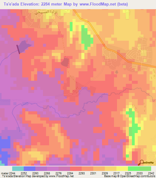 Ts'e'ada,Eritrea Elevation Map