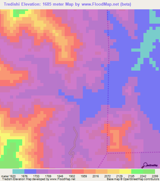 Tredishi,Eritrea Elevation Map