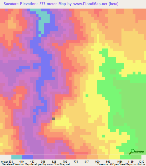 Sacatare,Eritrea Elevation Map