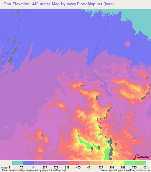 Ona,Eritrea Elevation Map