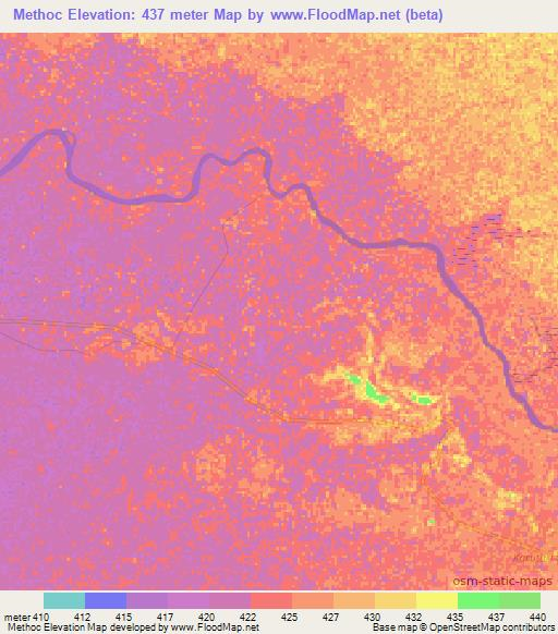 Methoc,Ethiopia Elevation Map