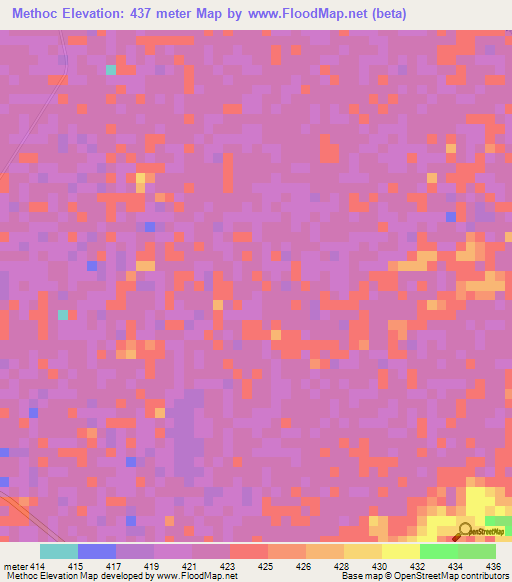 Methoc,Ethiopia Elevation Map