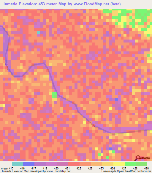 Inmeda,Ethiopia Elevation Map