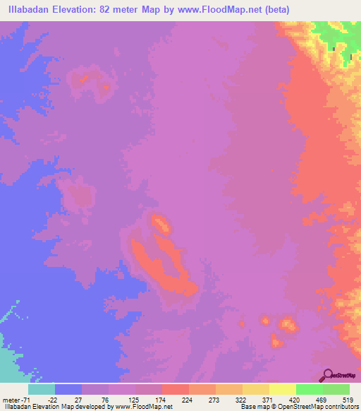 Illabadan,Eritrea Elevation Map