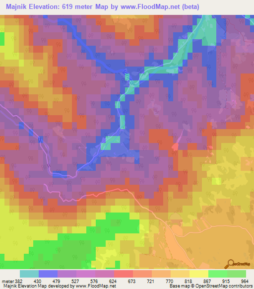 Majnik,Slovenia Elevation Map