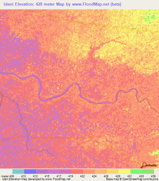 Ideni,Ethiopia Elevation Map