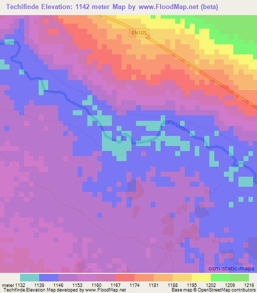 Techifinde,Angola Elevation Map