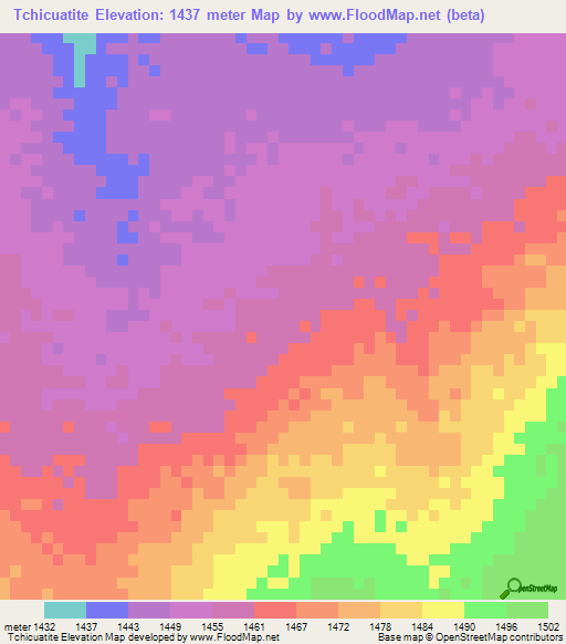 Tchicuatite,Angola Elevation Map